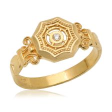 טבעת חותם משובצת יהלום