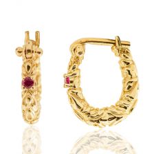 Petite Horseshoe Hoops Yellow Gold