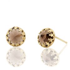 Bezel Set Sapphire Gold Studs