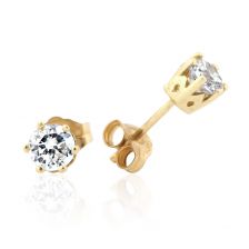 עגילים צמודים מלכותיים משובצים יהלום 