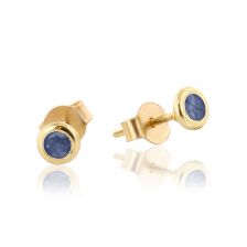 Bezel Set Sapphire Gold Studs