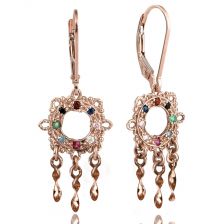 עגילי זהב בשיבוץ אבני חן