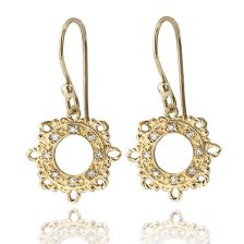 עגילי וינטג' משובצים יהלומים