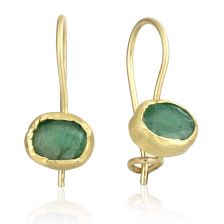 עגילי אמרלד תלויים 