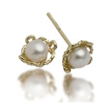 עגילי פנינה צמודים