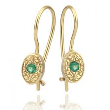 עגילים תלויים משובצים אמרלד