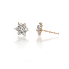 Yellow Gold Bright Star Diamond Earrings 