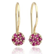 עגילי רובי תלויים