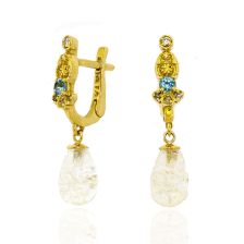 Antique Design Pearl Drop Gold Earrings Rose Gold