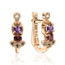  Antique Design Black Diamond Gold Earrings 