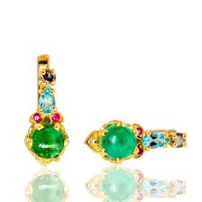 עגילי אמרלד בסגנון עתיק