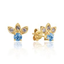 עגילים צמודים במבנה כתר עדין משובץ בהשראת נימרודיל