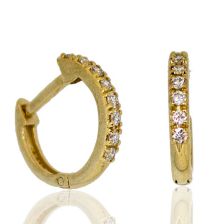 Embedded Diamond Hoop Earrings