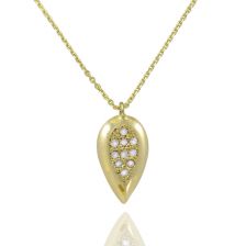 Yellow Gold Diamond Drop Pendant Necklace