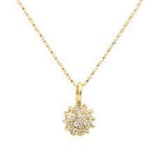 Dainty Cluster Diamond Medallion 14k Gold