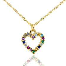 Black Diamonds Heart Pendant  In Yellow Gold 