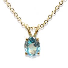 Solitaire Blue Topaz Pendant