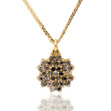 תליון פתית שלג משובץ יהלומים אפורים