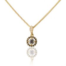 Rough Diamond Halo Pendant 14k