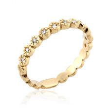 טבעת שרשרת פרחים בשיבוץ יהלומים