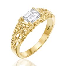 Baguette Diamond Nouveau Floral Band