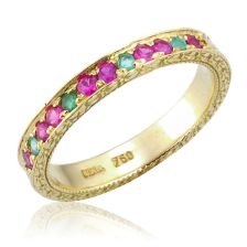 טבעת  רובי ואמרלד