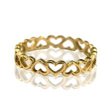 טבעת לבבות מזהב