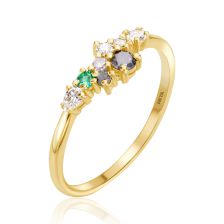 Dainty Raw and White Diamonds Band 