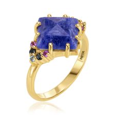 Angelina Art Nouveau Black Diamond 14k Ring