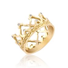 טבעת כתר משובצת יהלומים 