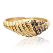 טבעת ספירלית יהלומים שחורים