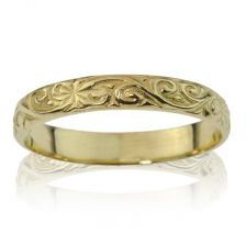 Classic Art Deco Wedding Band