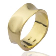 Unique Wide Gold Square Wedding Band, BIG
