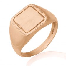 Square Shape Rose Gold Signet Ring 
