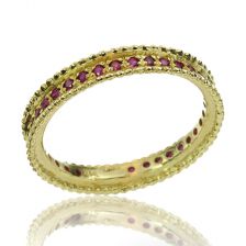 Ruby Art Deco 14k Gold Eternity Ring