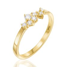 Yellow Gold Dainty Diamonds Band 