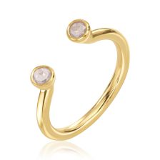 Double Diamonds Open Cuff Ring