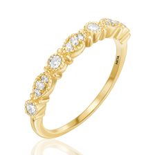  Edwardian Diamond Half Eternity Ring 14k