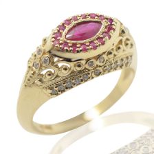 14k Gold Ruby Cleo Statement Ring