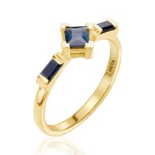 Princess and baguette Cut Diamonds Ring