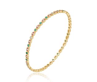 Black Diamond Edwardian Gold Bangle