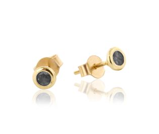 Bezel Set Sapphire Gold Studs