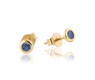 Bezel Set Sapphire Gold Studs