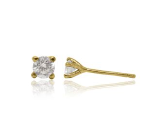 Elegant Gold Ruby Stud Earrings