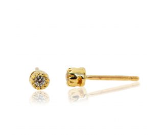 Diamond Milgrain Gold Studs