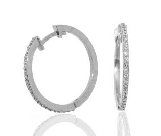 Dazzling White Gold Hoop Earrings