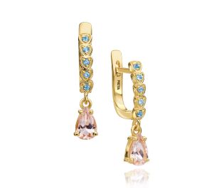 Five Hearts Gold Hoops