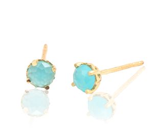 Bezel Set Sapphire Gold Studs