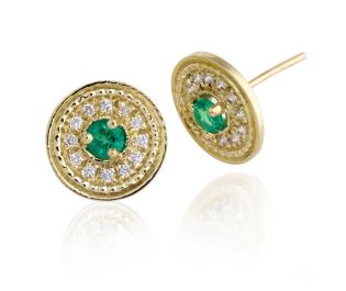 Vintage Style Emerald Earrings