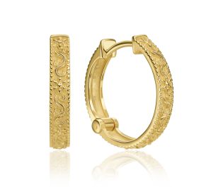 עגילי חישוק פרחוניים (עבים) בהשראת דורין